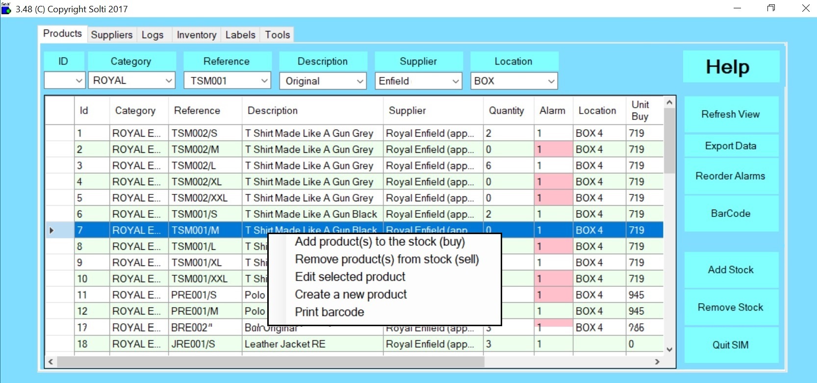 Simple Inventory Manager